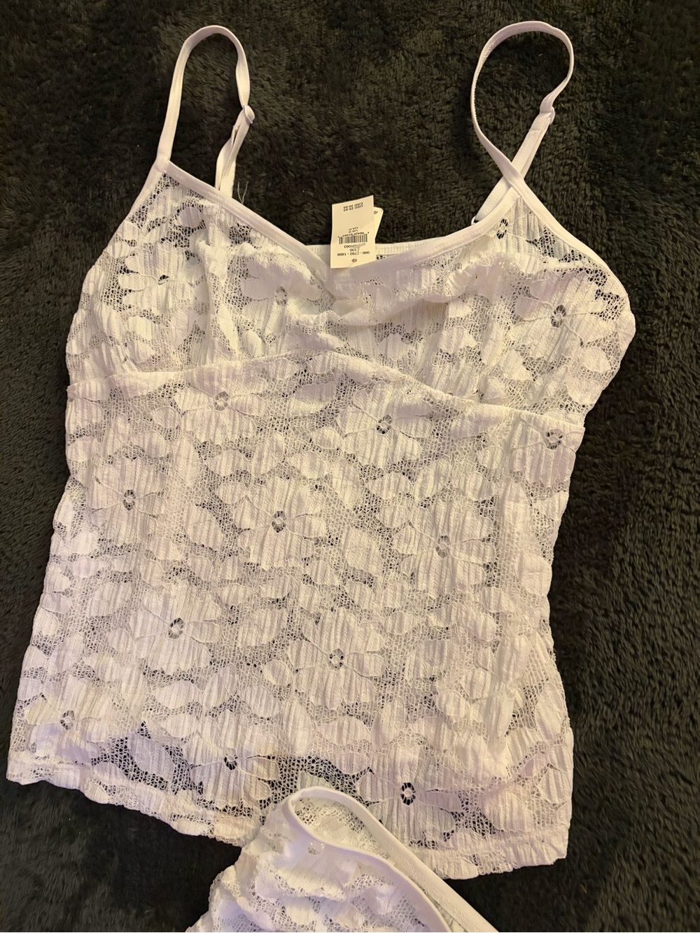 NWT aerie White Floral Lace Sleep Shorts and Cami - Picture 4 of 5